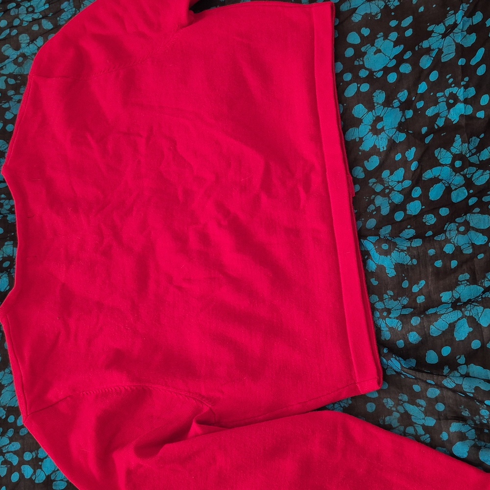Red Button-Up Cardigan - Picture 5 of 12